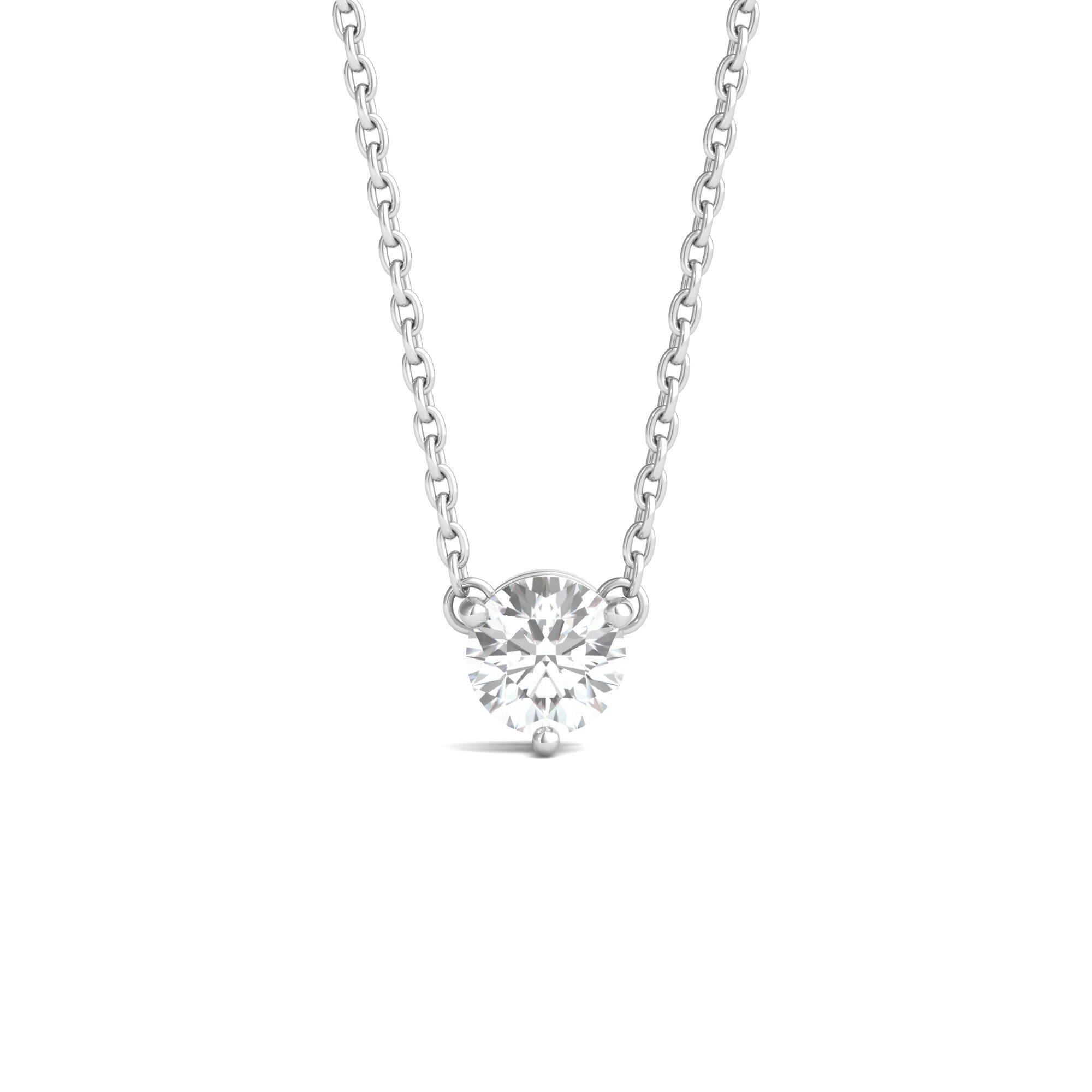0.62 Carat F-VS1 Princess Cut Diamond Solitaire Pendant Necklace 14k W –  Liori Diamonds